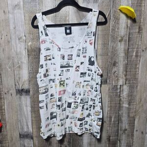 Insight 70s Inspired Collage Print Graphic Tunic Tank Top